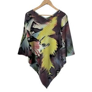 Adore Abstract Print Reversible Cape Poncho Large